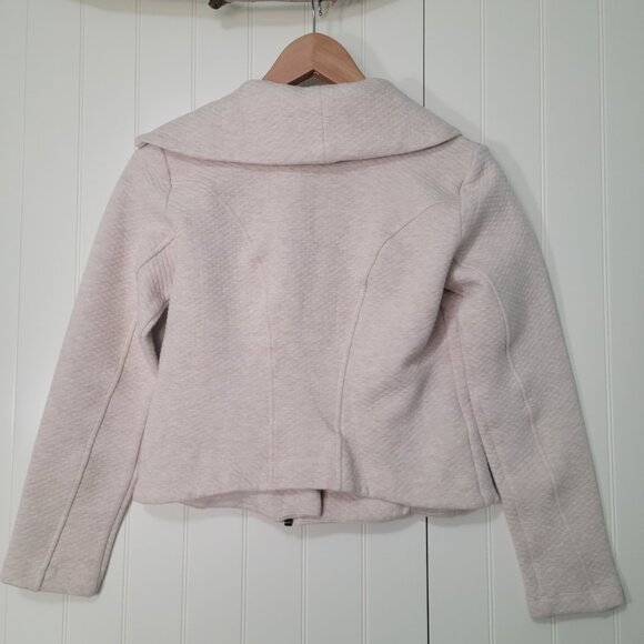 CAbi Ryder Quilted Shawl Vanilla Girl Moto Biker Jacket Asymmetrical Zip Beige - Picture 8 of 12